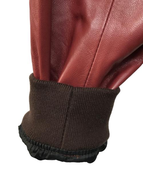 BOLINI（ボリーニ）BOLINI (ボリーニ) ワッペンレザーブルゾン レッド サイズ:50の古着・服飾アイテム