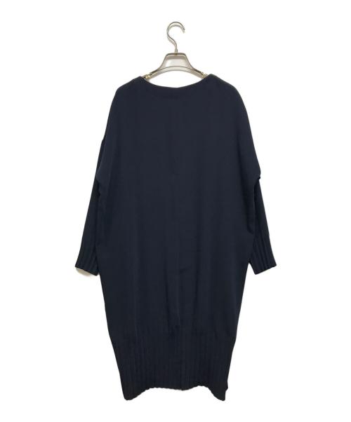 mizuiro-ind（ミズイロインド）mizuiro-ind (ミズイロインド) 袖先・裾プリーツコクーンデザインワンピース ネイビー サイズ:Freeの古着・服飾アイテム