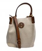 TORY BURCHトリーバーチ）の古着「ブレイクキャンバスバケットバッグ」｜アイボリー