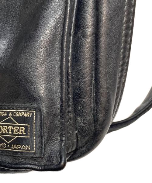 PORTER（ポーター）PORTER (ポーター) レザーショルダーバッグ ブラックの古着・服飾アイテム