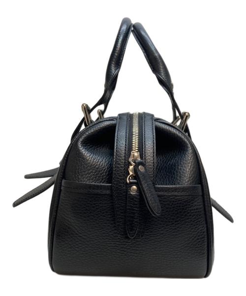 BURBERRY（バーバリー）BURBERRY (バーバリー) ライナーノヴァチェック ミニレザーボストンバッグ ブラックの古着・服飾アイテム