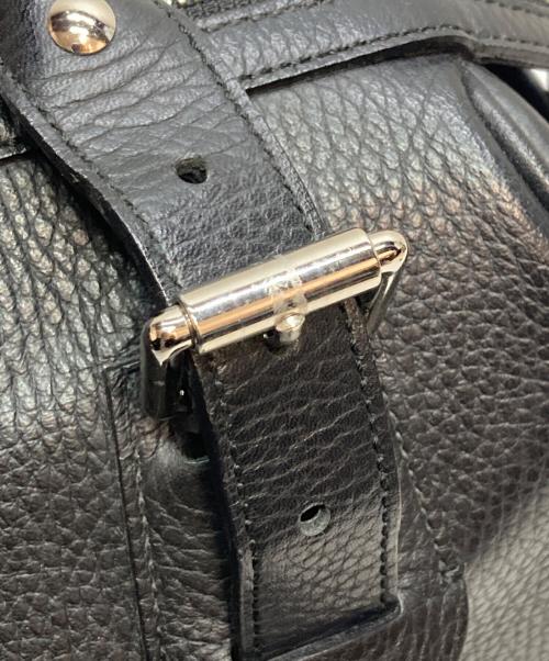 BURBERRY（バーバリー）BURBERRY (バーバリー) ライナーノヴァチェック ミニレザーボストンバッグ ブラックの古着・服飾アイテム