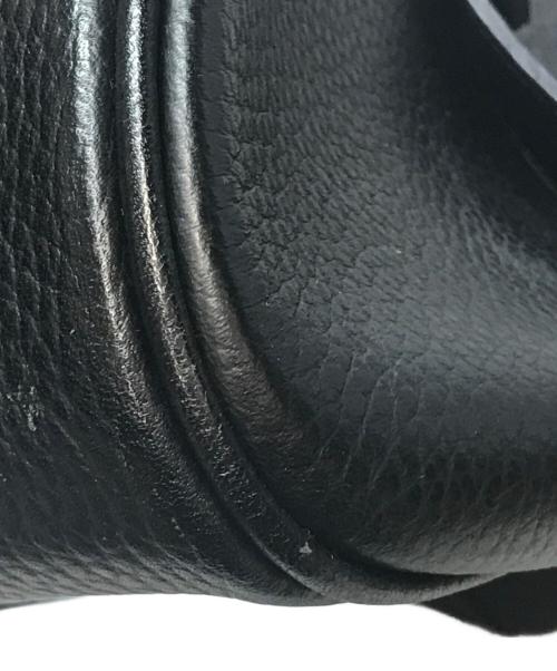 BURBERRY（バーバリー）BURBERRY (バーバリー) ライナーノヴァチェック ミニレザーボストンバッグ ブラックの古着・服飾アイテム