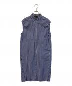 TOMORROW LAND collectionトゥモローランドコレクション）の古着「コットントラックストライプ シャツワンピース」｜ブルー
