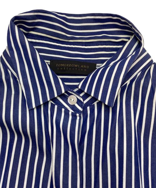 TOMORROW LAND collection（トゥモローランドコレクション）TOMORROW LAND collection (トゥモローランドコレクション) コットントラックストライプ シャツワンピース ブルー サイズ:36の古着・服飾アイテム