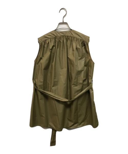 BACCA（バッカ）BACCA (バッカ) シャイニングタイプライター ベルテッドブラウス カーキ サイズ:Sの古着・服飾アイテム