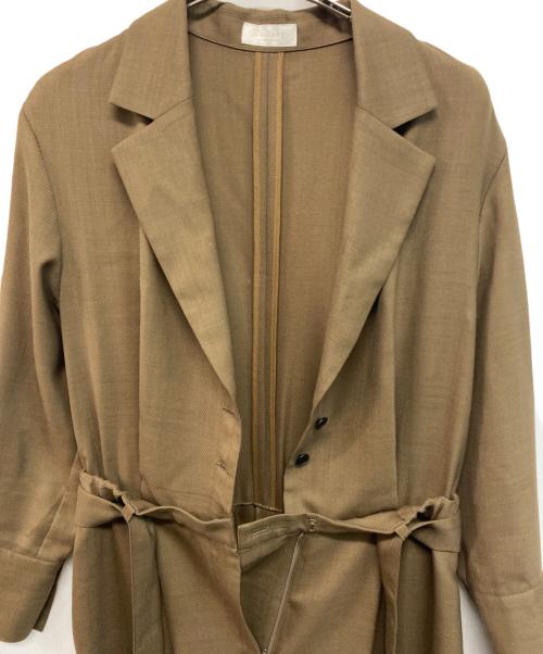 BALLSEY（ボールジィ）BALLSEY (ボールジィ) ライトカルゼ テーラードオールインワン ブラウン サイズ:36の古着・服飾アイテム