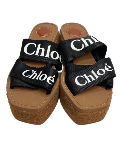 Chloe（クロエ）Chloe (クロエ) WEDGE ESPADRILLEサンダル ブラウン×ブラック サイズ:38の古着・服飾アイテム