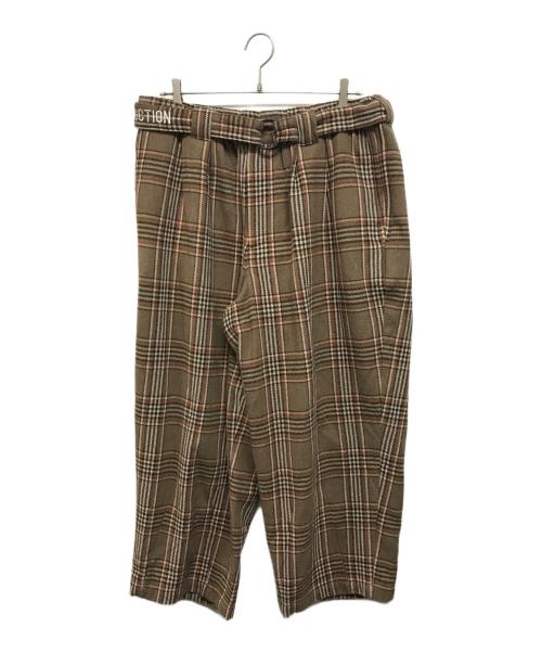 TIGHTBOOTH PRODUCTION（タイトブースプロダクション）TIGHTBOOTH PRODUCTION (タイトブースプロダクション) PLAID FLANNEL BAGGY SLACKS ブラウン サイズ:Lの古着・服飾アイテム