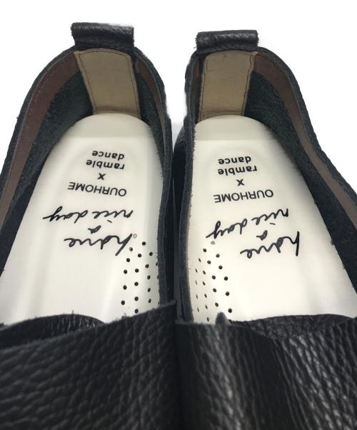 ourhome（アワホーム）OURHOME (アワホーム) ramble dance (ランブルダンス) レザースリッポンシューズ ブラック サイズ:22.5の古着・服飾アイテム