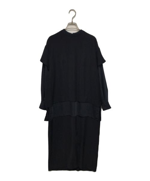ENFOLD（エンフォルド）ENFOLD (エンフォルド) T－SHIRT－LAYERED DRESS ネイビー サイズ:SIZE 36の古着・服飾アイテム