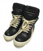 RICK OWENSリックオウエンス）の古着「GEO BASKET SNEAKERS」｜ブラック×ホワイト