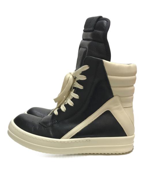 RICK OWENS（リックオウエンス）RICK OWENS (リックオウエンス) GEO BASKET SNEAKERS ブラック×ホワイト サイズ:36の古着・服飾アイテム