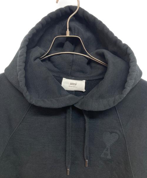 ami（アミ）ami (アミ) ハート刺繍パーカー ブラック サイズ:Sの古着・服飾アイテム