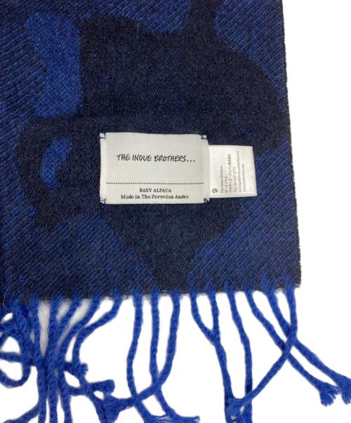 THE INOUE BROTHERS（イノウエブラザーズ）THE INOUE BROTHERS (イノウエブラザーズ) CAMO LARGE BRUSHED STOLE ブラック×ネイビーの古着・服飾アイテム