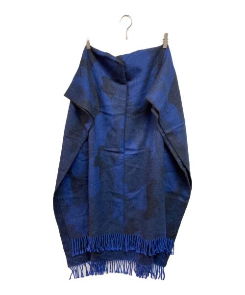 THE INOUE BROTHERS（イノウエブラザーズ）THE INOUE BROTHERS (イノウエブラザーズ) CAMO LARGE BRUSHED STOLE ブラック×ネイビーの古着・服飾アイテム