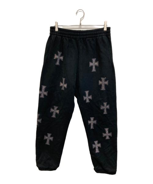 Unknown london（アンノウンロンドン）Unknown london (アンノウンロンドン) Cross Rhinestone Joggers ブラック サイズ:XLの古着・服飾アイテム
