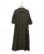 Leilianレリアン）の古着「リネン混シャツワンピース」｜グレー