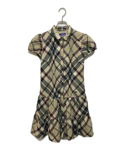 BURBERRY BLUE LABEL（バーバリーロンドンブルーレーベル）BURBERRY BLUE LABEL (バーバリーロンドンブルーレーベル) チェックワンピース ベージュ サイズ:36の古着・服飾アイテム