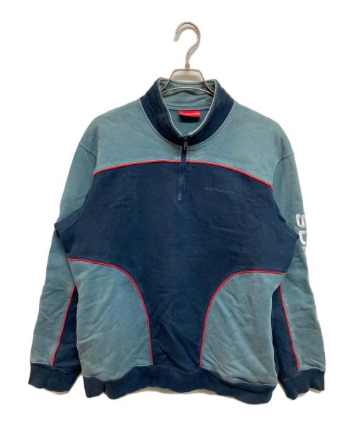 SUPREME（シュプリーム）SUPREME (シュプリーム) Speedway Half Zip Sweatshirt ネイビー×グレー サイズ:Lの古着・服飾アイテム