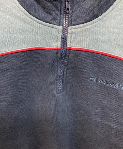 SUPREME（シュプリーム）SUPREME (シュプリーム) Speedway Half Zip Sweatshirt ネイビー×グレー サイズ:Lの古着・服飾アイテム