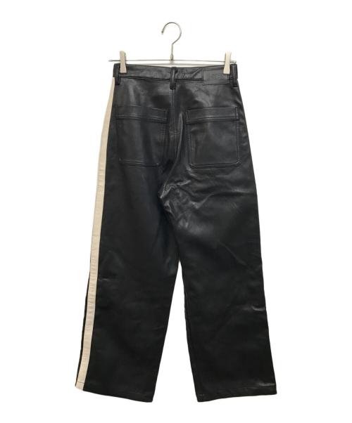 X-GIRL（エックスガール）X-GIRL (エックスガール) FAUX LEATHER CONTRAST LINE PANTS ブラック サイズ:SIZE Mの古着・服飾アイテム
