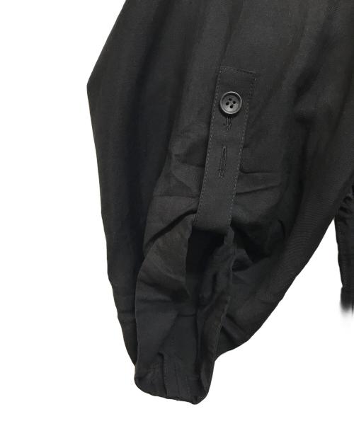 Yohji Yamamoto collections（ヨウジヤマモトコレクションズ）Yohji Yamamoto collections (ヨウジヤマモトコレクションズ) 25SS Cu/W HIGH TWISTED GABARDINE SIDE GATHER DETAIL COAT A ブラック サイズ:1の古着・服飾アイテム