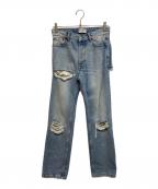 BALENCIAGAバレンシアガ）の古着「クラッシュデニムパンツ」｜インディゴ