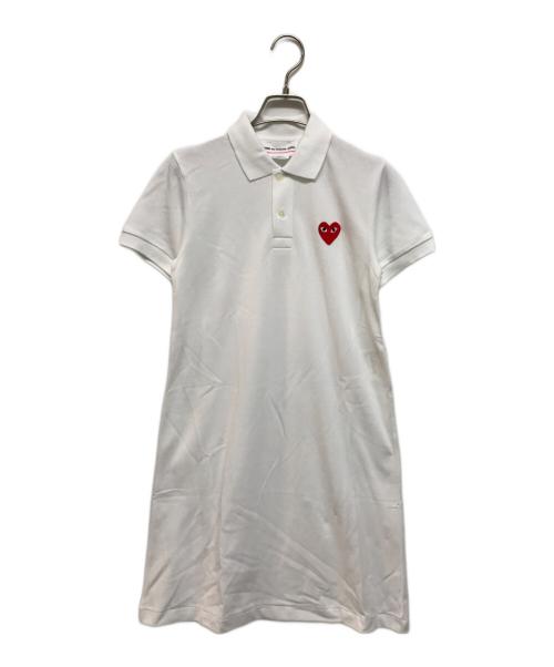 COMME des GARCONS GIRL（コムデギャルソンガール）COMME des GARCONS GIRL (コムデギャルソンガール) プレイハート ポロシャツワンピース ホワイト サイズ:SIZE Sの古着・服飾アイテム