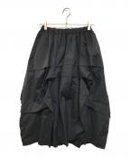 LIMI feuリミフゥ）の古着「ナイロンフレアスカート」｜ブラック