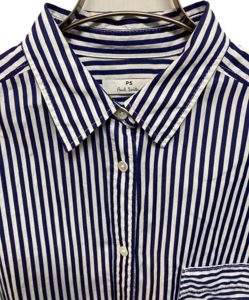 PS Paul Smith（ＰＳポールスミス）PS Paul Smith (ＰＳポールスミス) ストライプシャツ ネイビー サイズ:Lの古着・服飾アイテム