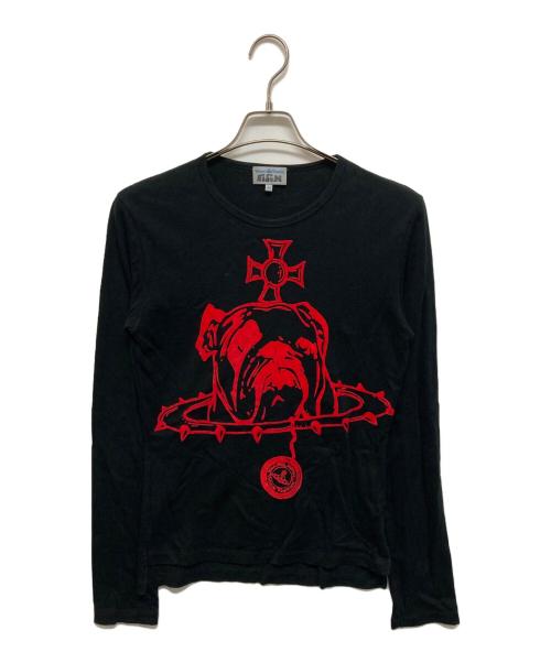 Vivienne Westwood man（ヴィヴィアン ウェストウッド マン）Vivienne Westwood man (ヴィヴィアン ウェストウッド マン) ブルドッグオーブプリントカットソー ブラック サイズ:SIZE 44の古着・服飾アイテム