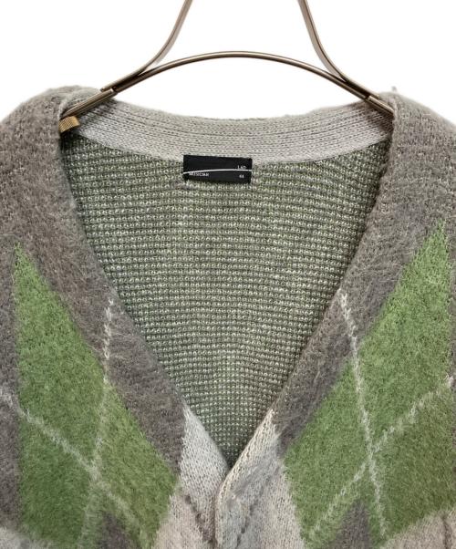 LAD MUSICIAN（ラッドミュージシャン）LAD MUSICIAN (ラッドミュージシャン) Argyle Mohair Cardigan グレー×グリーン サイズ:44の古着・服飾アイテム