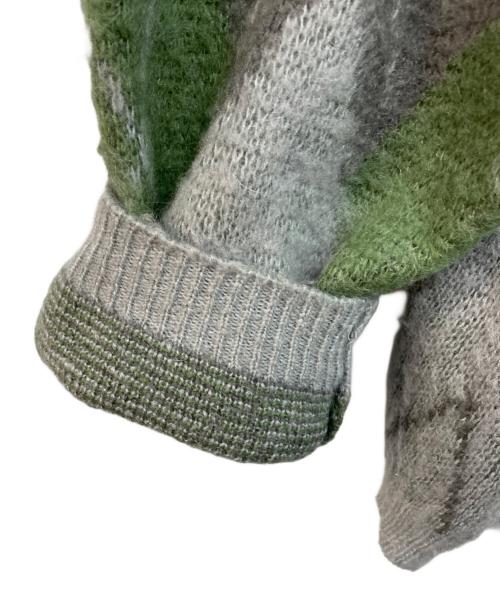 LAD MUSICIAN（ラッドミュージシャン）LAD MUSICIAN (ラッドミュージシャン) Argyle Mohair Cardigan グレー×グリーン サイズ:44の古着・服飾アイテム