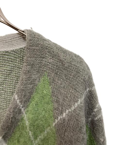 LAD MUSICIAN（ラッドミュージシャン）LAD MUSICIAN (ラッドミュージシャン) Argyle Mohair Cardigan グレー×グリーン サイズ:44の古着・服飾アイテム