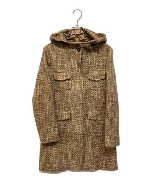 'S Max Mara（エスマックスマーラ）'S Max Mara (エスマックスマーラ) ツイードフーデットコート ブラウン サイズ:42の古着・服飾アイテム