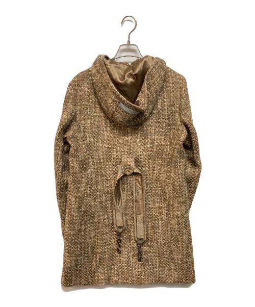 'S Max Mara（エスマックスマーラ）'S Max Mara (エスマックスマーラ) ツイードフーデットコート ブラウン サイズ:42の古着・服飾アイテム