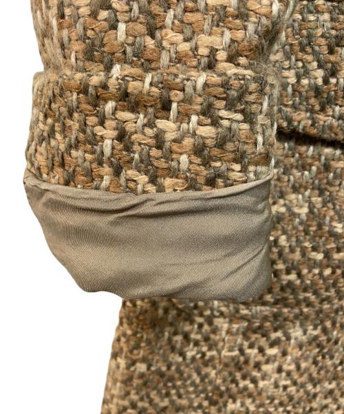 'S Max Mara（エスマックスマーラ）'S Max Mara (エスマックスマーラ) ツイードフーデットコート ブラウン サイズ:42の古着・服飾アイテム