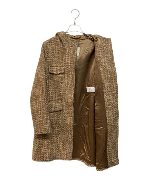 'S Max Mara（エスマックスマーラ）'S Max Mara (エスマックスマーラ) ツイードフーデットコート ブラウン サイズ:42の古着・服飾アイテム