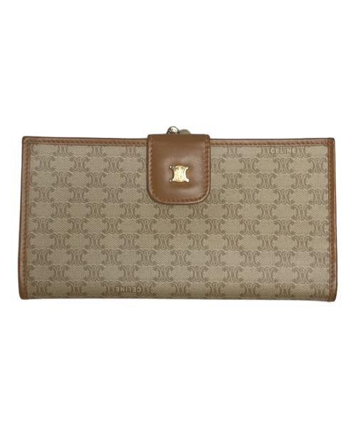 CELINE（セリーヌ）CELINE (セリーヌ) マカダム柄カがま口ウォレット ブラウンの古着・服飾アイテム