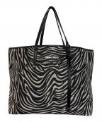 JIMMY CHOOジミーチュウ）の古着「SASHAゼブラ柄トートバッグ」｜ホワイト×ブラック