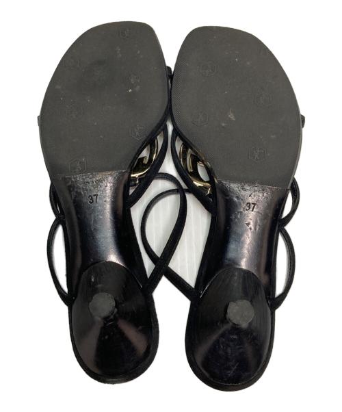 GUCCI（グッチ）GUCCI (グッチ) インターロッキングサンダル ブラック サイズ:37の古着・服飾アイテム