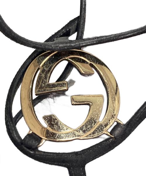 GUCCI（グッチ）GUCCI (グッチ) インターロッキングサンダル ブラック サイズ:37の古着・服飾アイテム