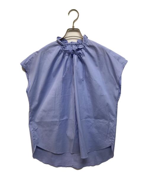 23区（ニジュウサンク）23区 (ニジュウサンク) ギャザーリボンノースリーブブラウス ブルー サイズ:38の古着・服飾アイテム