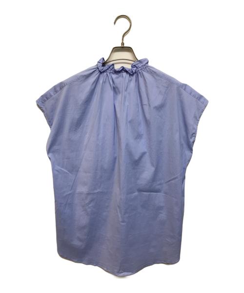 23区（ニジュウサンク）23区 (ニジュウサンク) ギャザーリボンノースリーブブラウス ブルー サイズ:38の古着・服飾アイテム