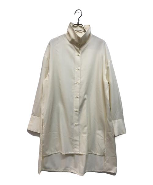 CABAN（キャバン）CABaN (キャバン) ウールツイル ハイネックロングシャツ アイボリー サイズ:Sの古着・服飾アイテム
