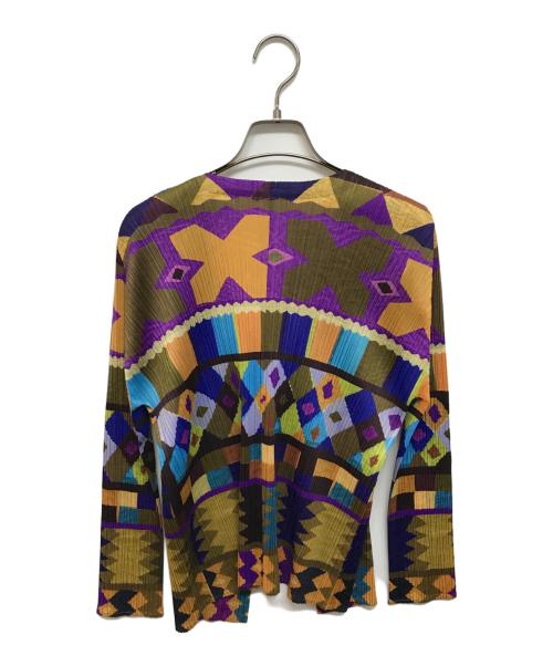 PLEATS PLEASE（プリーツプリーズ）PLEATS PLEASE (プリーツプリーズ) プリーツカーディガン マルチカラー サイズ:3の古着・服飾アイテム