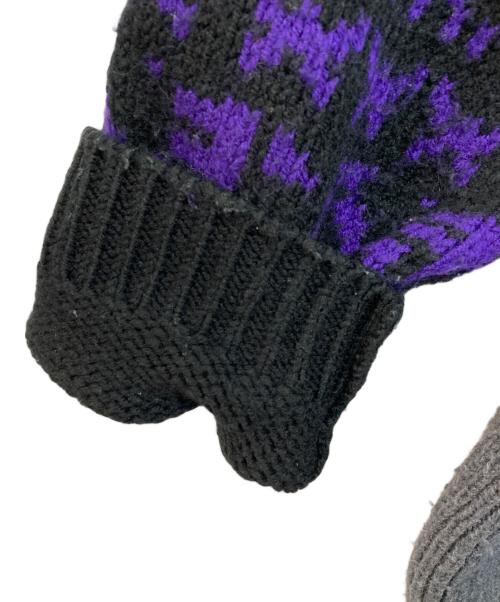 YUKI HASHIMOTO（ユウキハシモト）YUKI HASHIMOTO (ユウキハシモト) INSIDEOUT WAREHOUSE PATTERN JUMPER パープル×ブラック サイズ:Mの古着・服飾アイテム