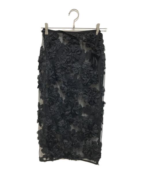 TOLIGHT（トライト）TOLIGHT (トライト) JOURNAL STANDARD (ジャーナルスタンダード) フラワーモチーフラップスカート ブラック サイズ:-の古着・服飾アイテム