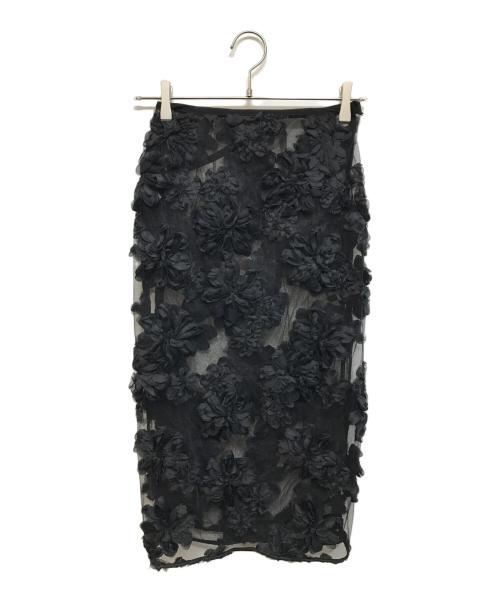 TOLIGHT（トライト）TOLIGHT (トライト) JOURNAL STANDARD (ジャーナルスタンダード) フラワーモチーフラップスカート ブラック サイズ:-の古着・服飾アイテム
